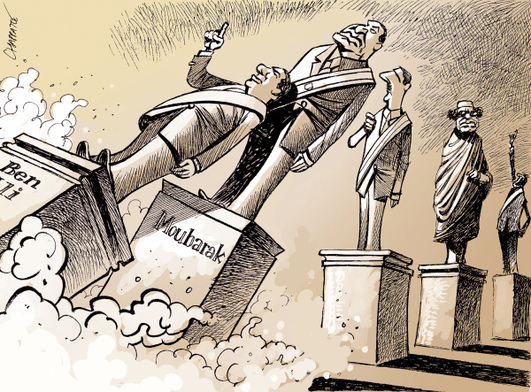 Chappatte, Attention chute dictateurs