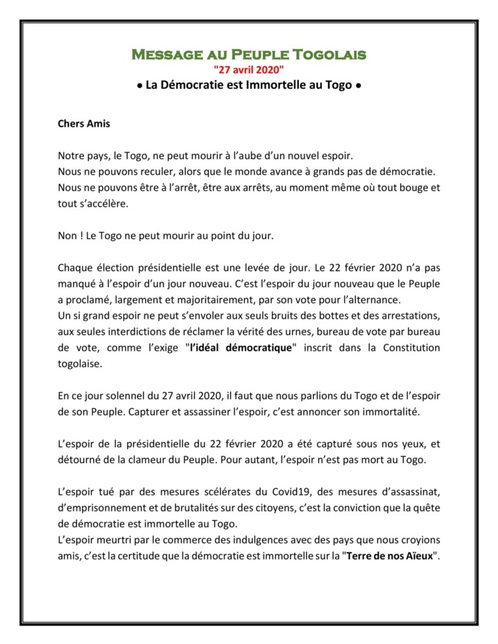 ● La Démocratie est Immortelle au Togo ●