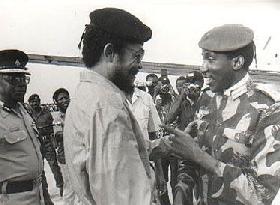 Thomas Sankara en compagnie de John Jerry Rawlings, le sauveur du Ghana